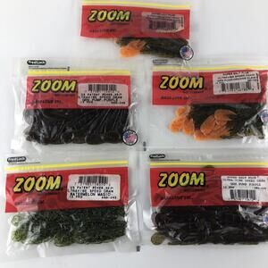 Zoom Bait Company Bass Fishing Craws Lot of 5 open packs green pumpkin purple